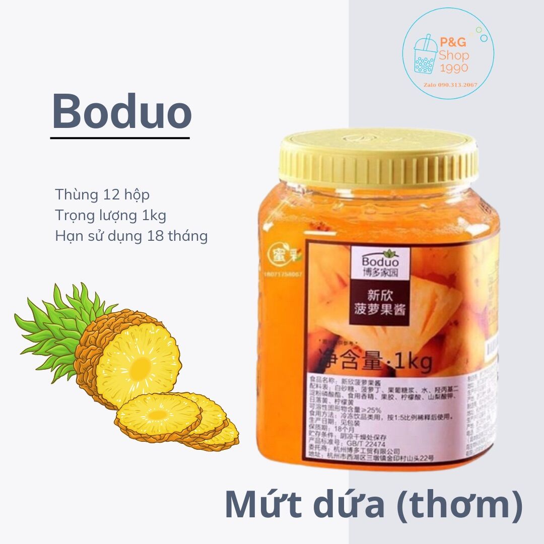 Mứt dứa Boduo hộp 1kg
