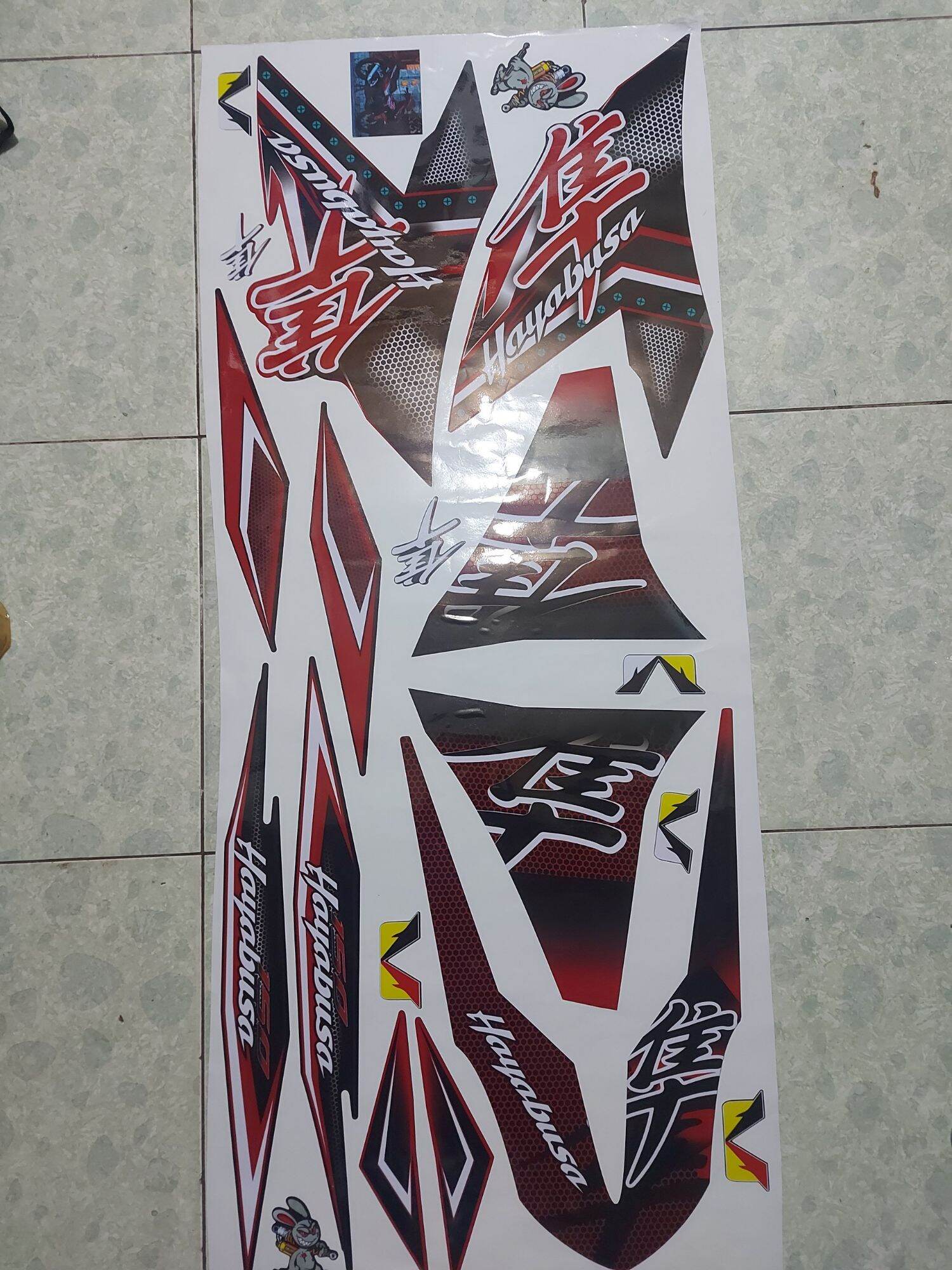 [HCM]Tem dán xe WinnerX  Tem hayabusa tem rời dán xe đỏ đen
