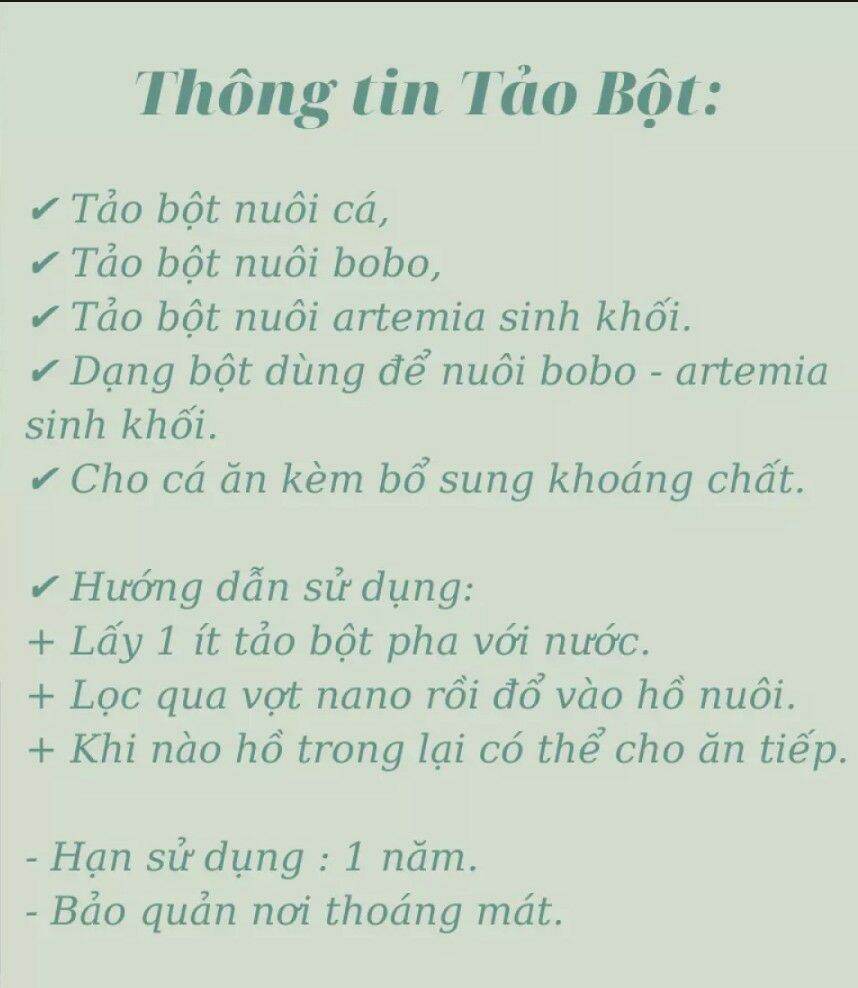 Tảo Bột (1KG) : Thức Ăn Artemia,  BoBo