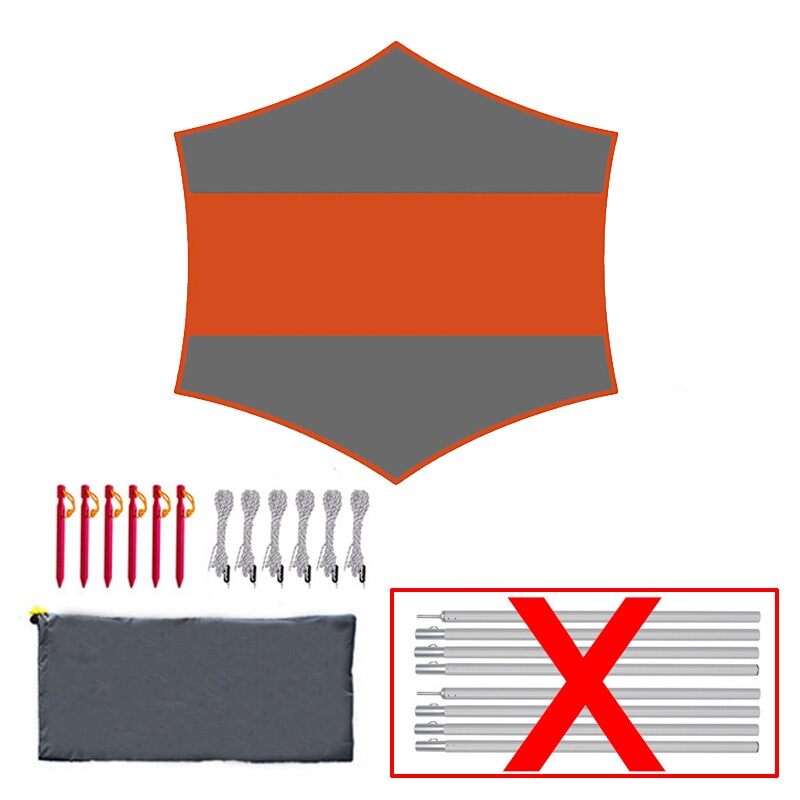 Siêu nhẹ cắm trại Lều Tarp không thấm nước lớn võng mưa bay nơi trú ẩn mái hiên di động Lều bãi biển bóng râm với chốt dây thừng