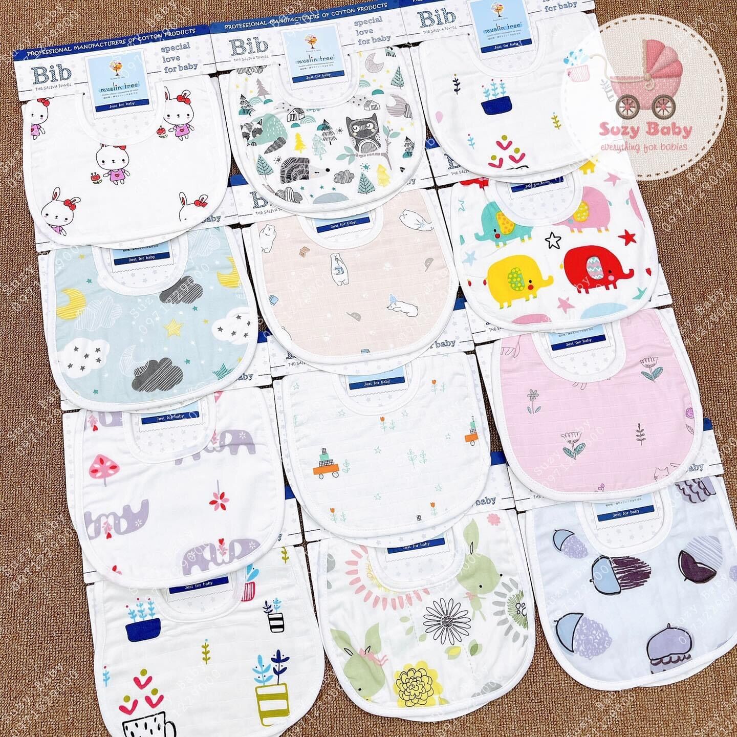 YẾM XÔ SƠ SINH MUSLIN TREE BIB CHO BÉ