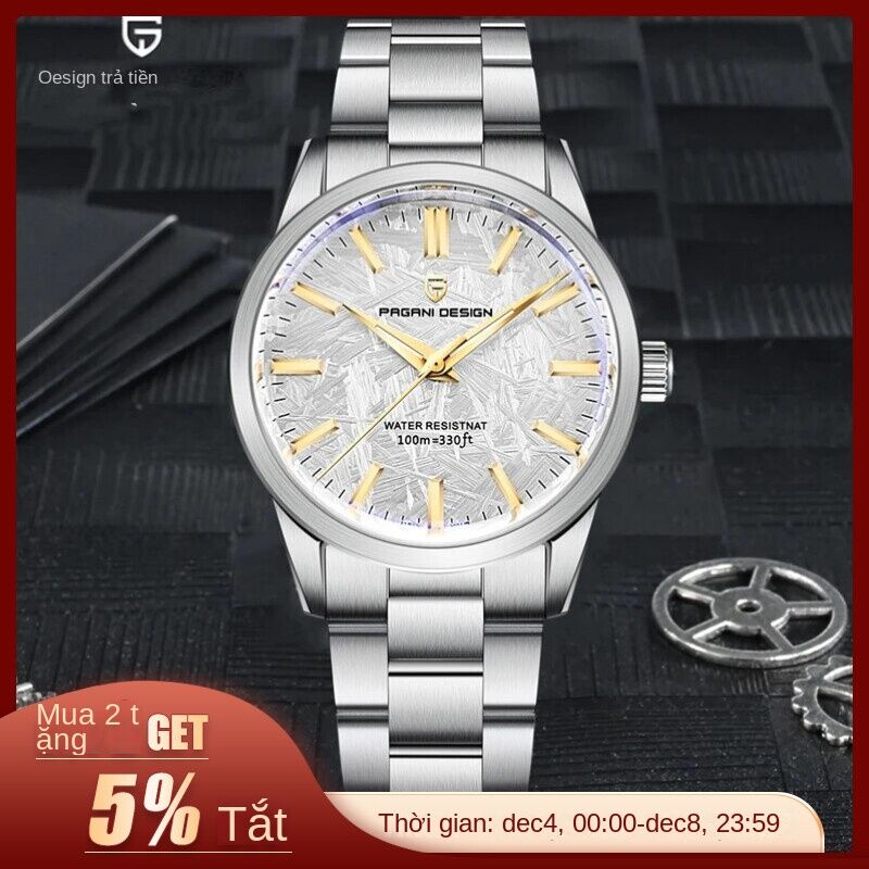 Đồng Hồ Thạch Anh Sang Trọng Dành Cho Nam Pagani Design 40mm Vh31 Dây Đeo Bằng Thép Không Gỉ Pha Lê Sapphire Chống Nước 100m Mặt Tròn Chống Sốc Mặt Số Gập Khóa An Toàn Thợ Lặn Bơi Lội Tính Năng