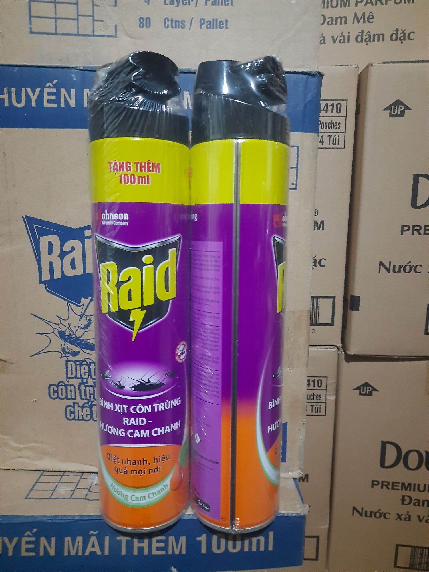(Combo 4 Bình) Xịt côn trùng RAID 600ml