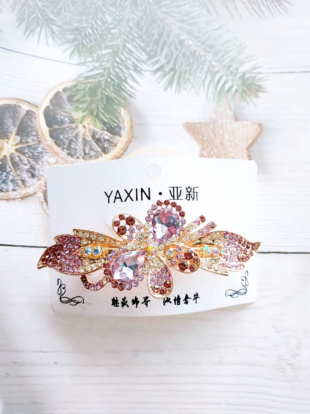 kẹp tóc trung niên - kẹp tóc phía sau đính đá lấp lánh M001(kẹp 8phân)