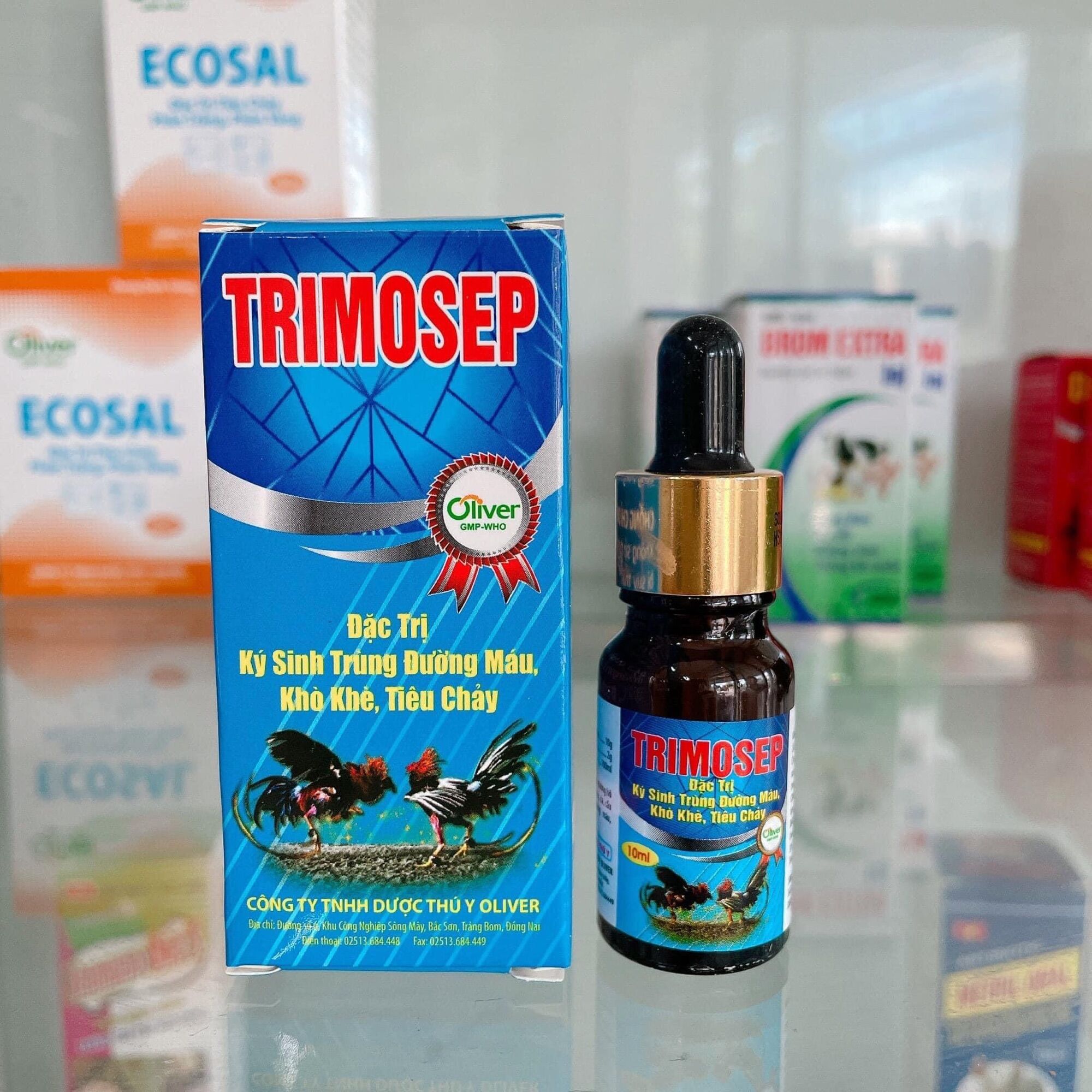 TRIMOSEP 10ml chuyên về ký sinh trùng đường máu trên gà đá