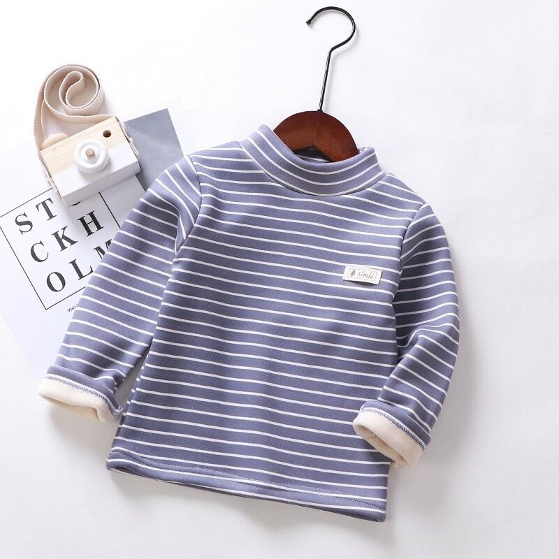 Áo giữ nhiệt lót lông cổ cao 3 phân cho bé