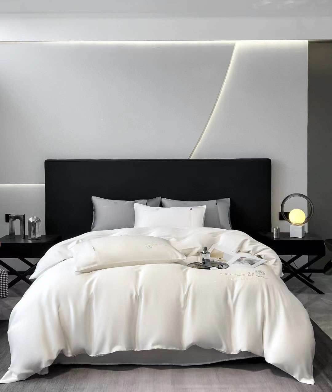 Bộ chăn ga gối lụa tencel phối cao cấp