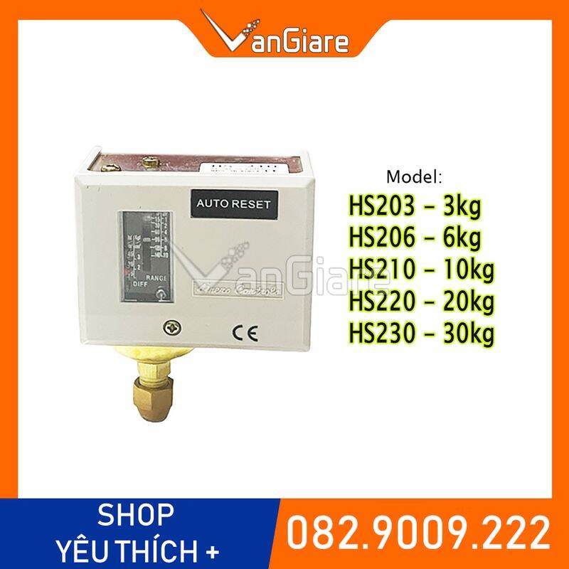 Công tắc áp suất Hàn Quốc HS203 HS206 HS210 HS220 HS230, Rơ le áp suất 3kg 6kg 10kg 20kg 30kg