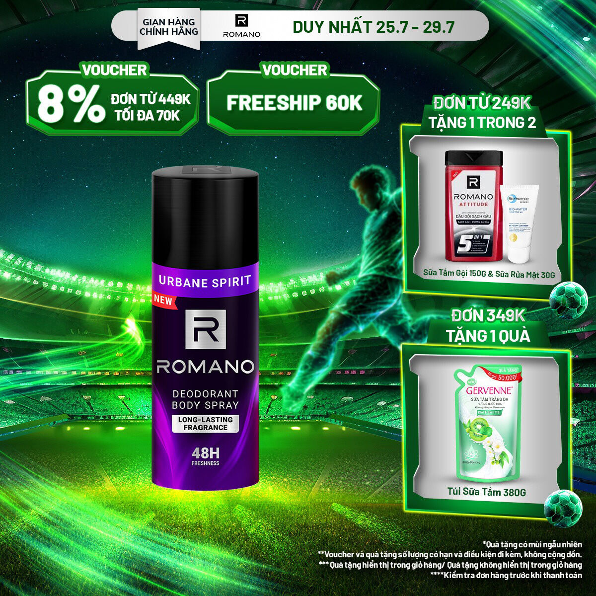 Xịt khử mùi Romano URBANE SPIRIT 150ML