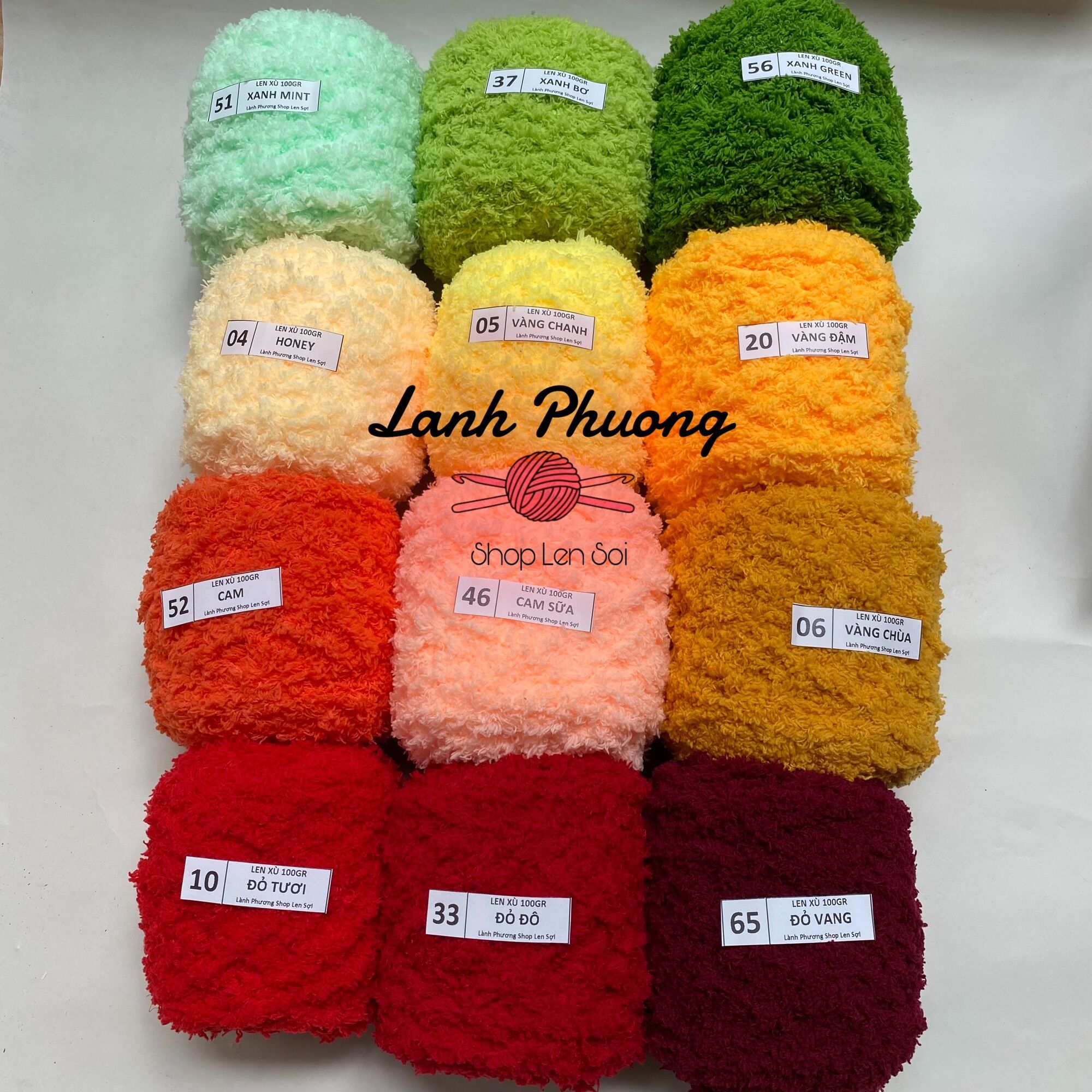 Len Bông Xù Siêu Mềm Mịn Cuộn 100g