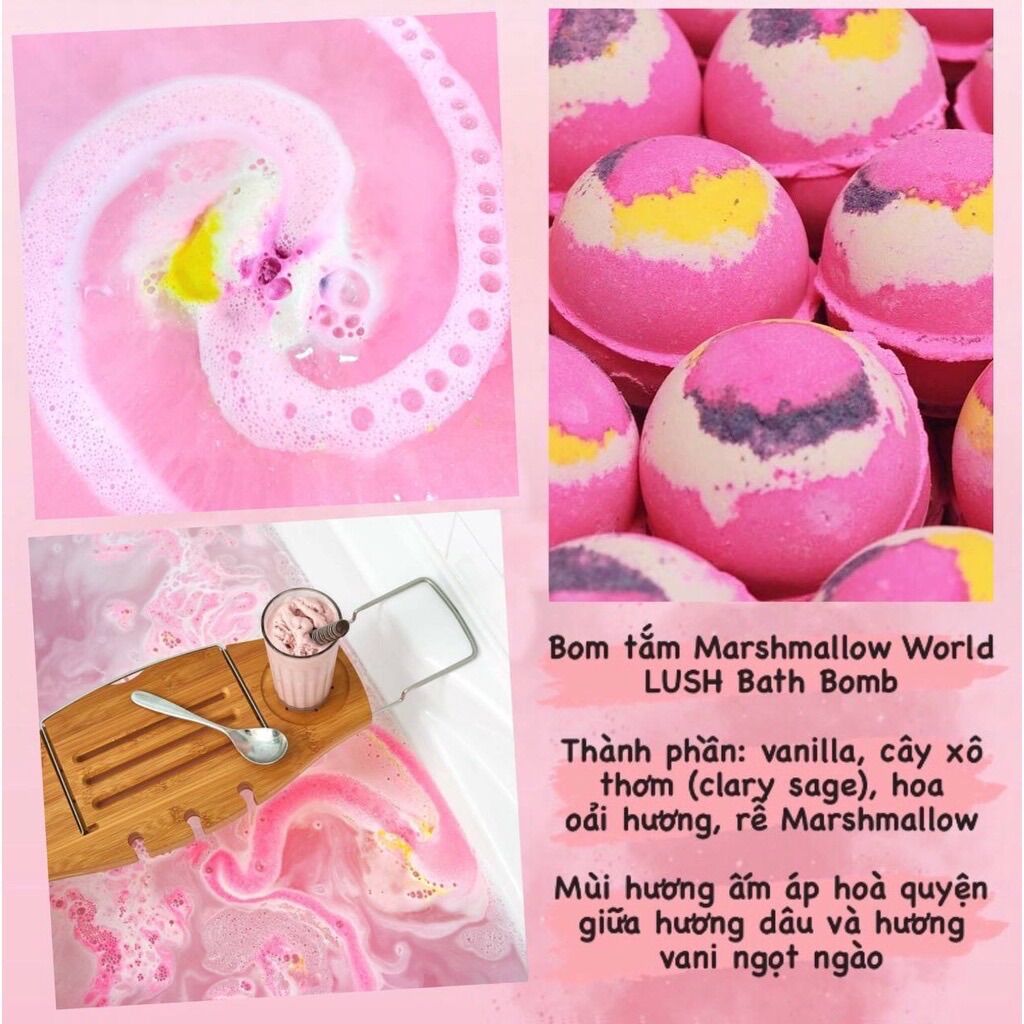 [HCM]Bom tắm LUSH - Marshmallow World Bath Bomb