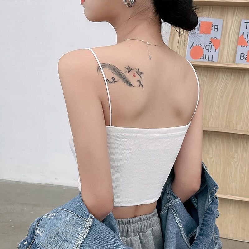 [HCM]ÁO HAI DÂY TRƠN SỢI BÚN CROPTOP