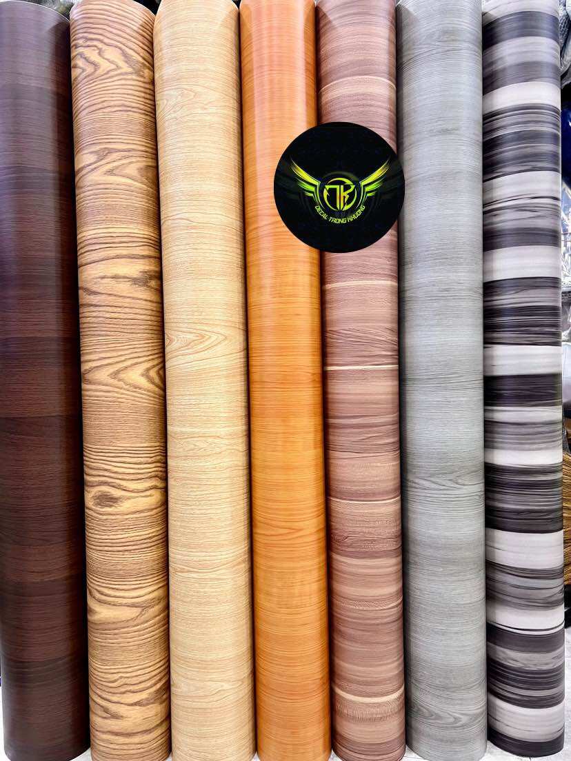  Decal GIẢ VÂN GỖ có keo sẵn lột dán khổ DECAL 60cm dán che khuyết điểm cho tủ bàn nội thất.. 