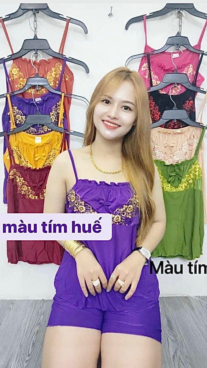 Bộ đùi thun lạnh 2 dây nhí cổ nhún