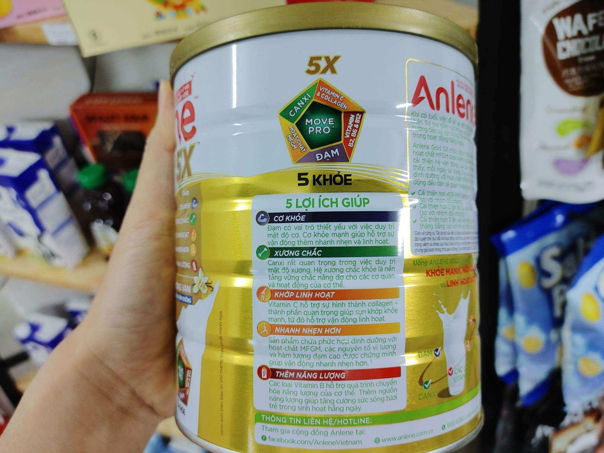 Sữa bột không thêm đường Anlene Gold 5X 800g