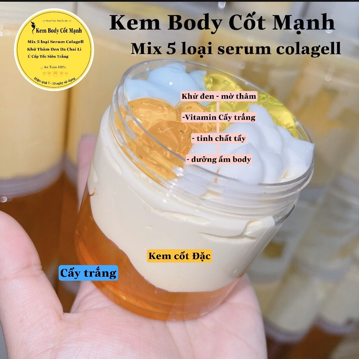 Kem Body Cốt Ủ Trắng Cấp Tốc ( Mix 5 Loại Serum Colagell )