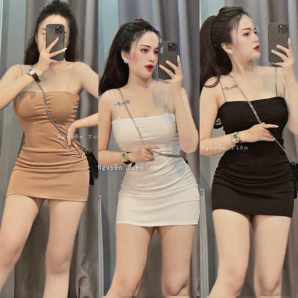 Đầm 2 Dây Bún Ôm Body