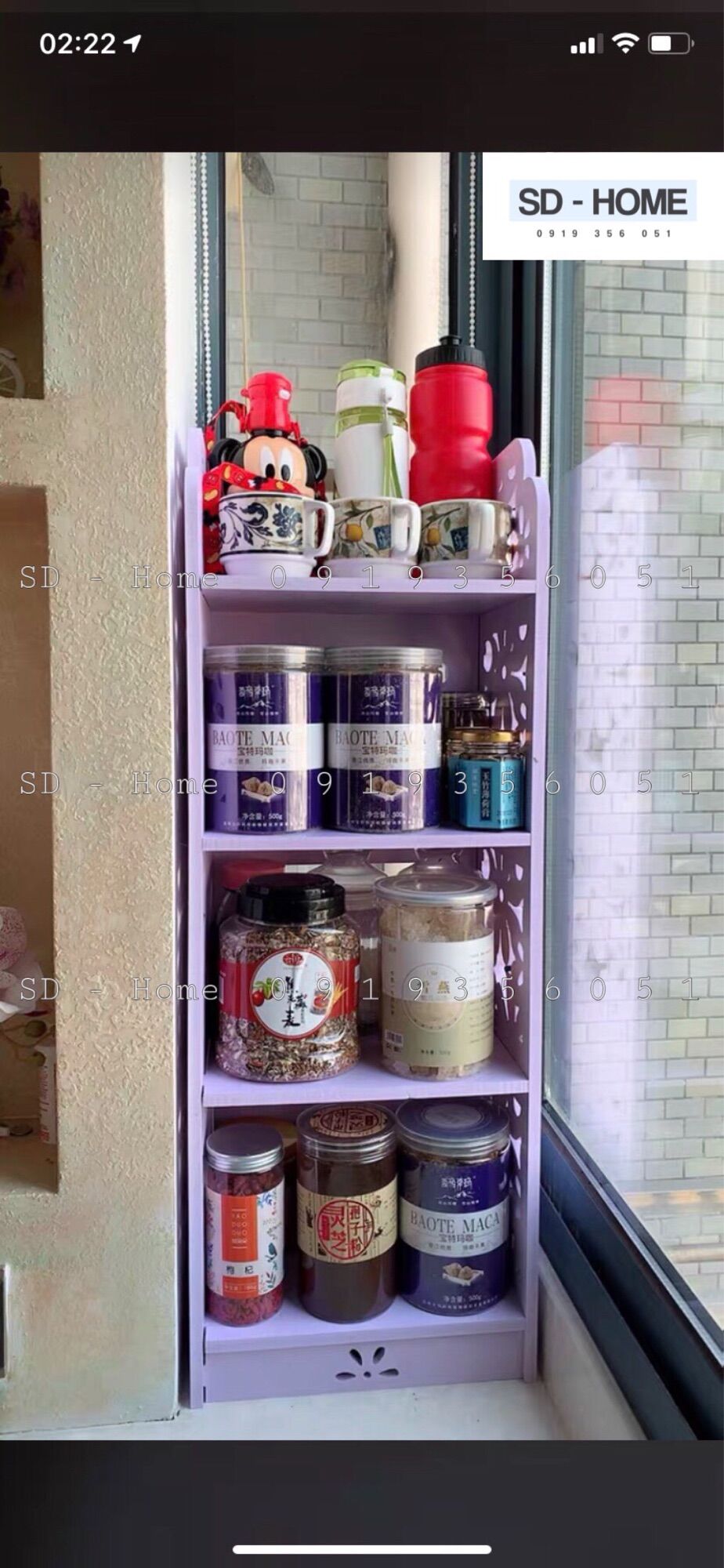 [HCM]Kệ Gỗ 4 Tầng Hoa Văn Sang Chảnh