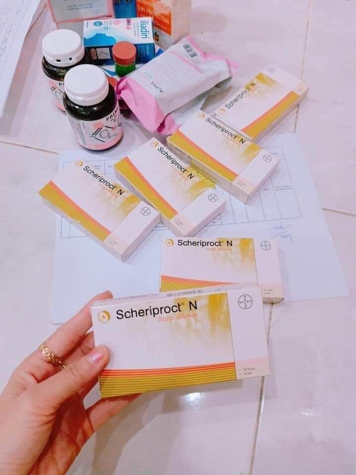 Hộp 10viên đặt trĩ Scheriproct thái lan
