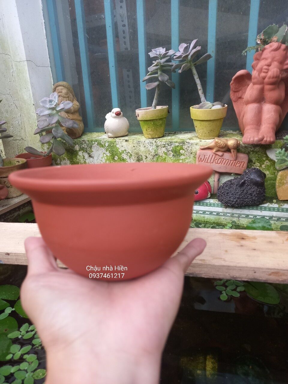 Chậu đất nung Bình Dương nón cối trung m12.5 x c 6