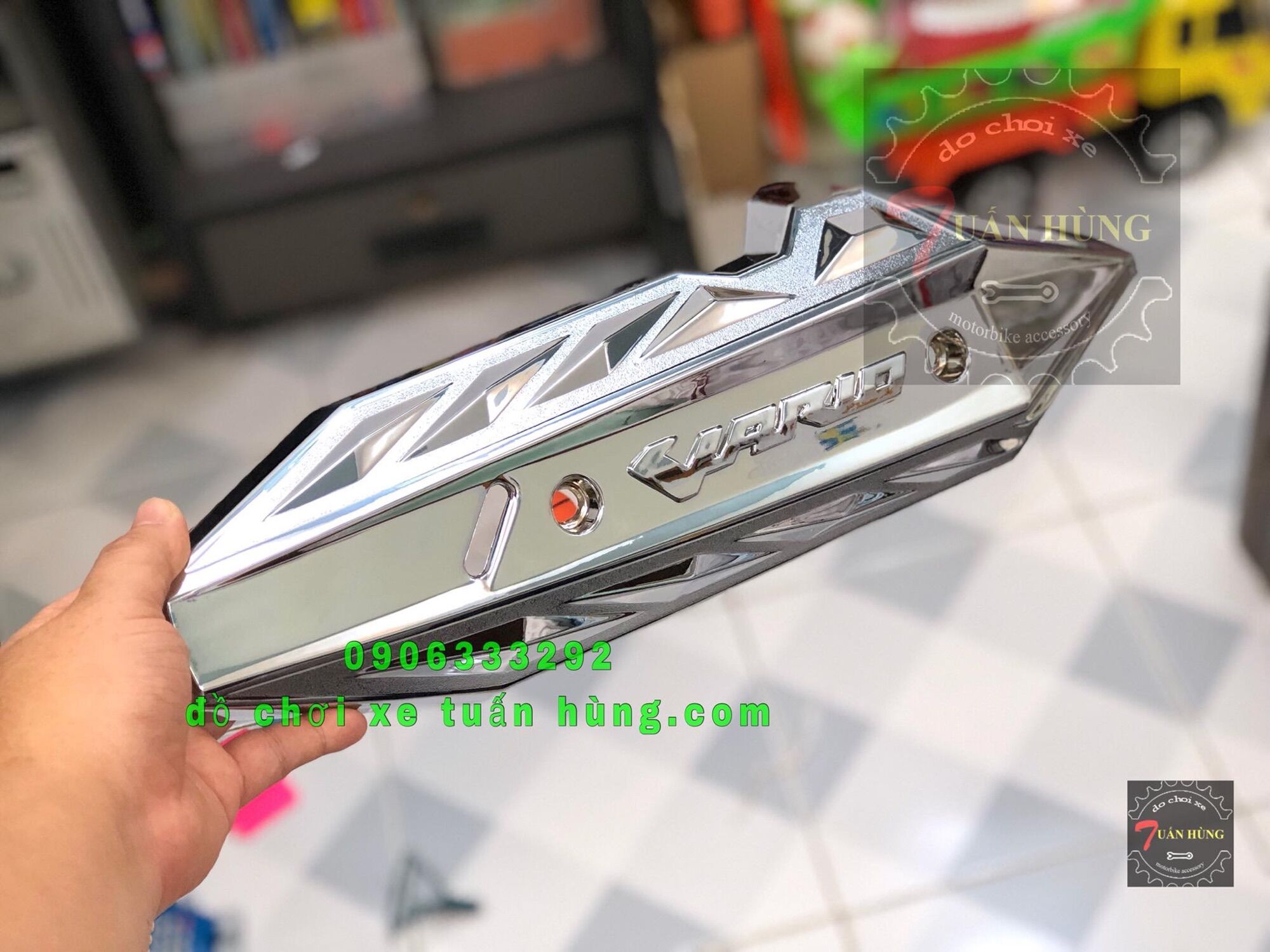 Ốp pô vario 150 xi inox - chụp pô vario 2018-2022
