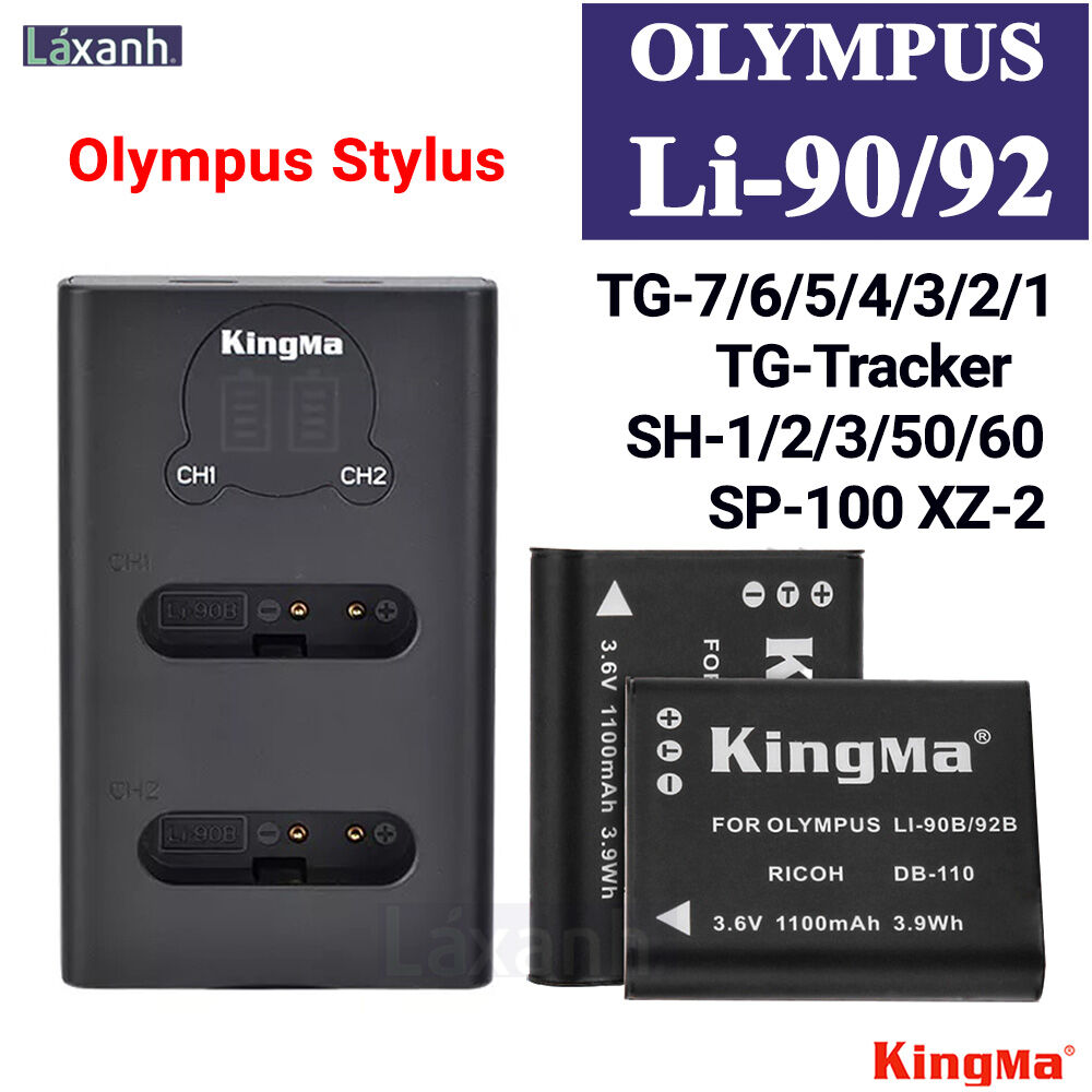 Olympus li-90 li-92 | pin và dock sạc máy ảnh kingma olympus tg8 tg7 tg6 tg5 tg4 tg3 tg2 tg1 xz2 sp100 sh60 sh50 sh1 sh2 sh3 tg tracker olympus li90 li92 li90b li92b