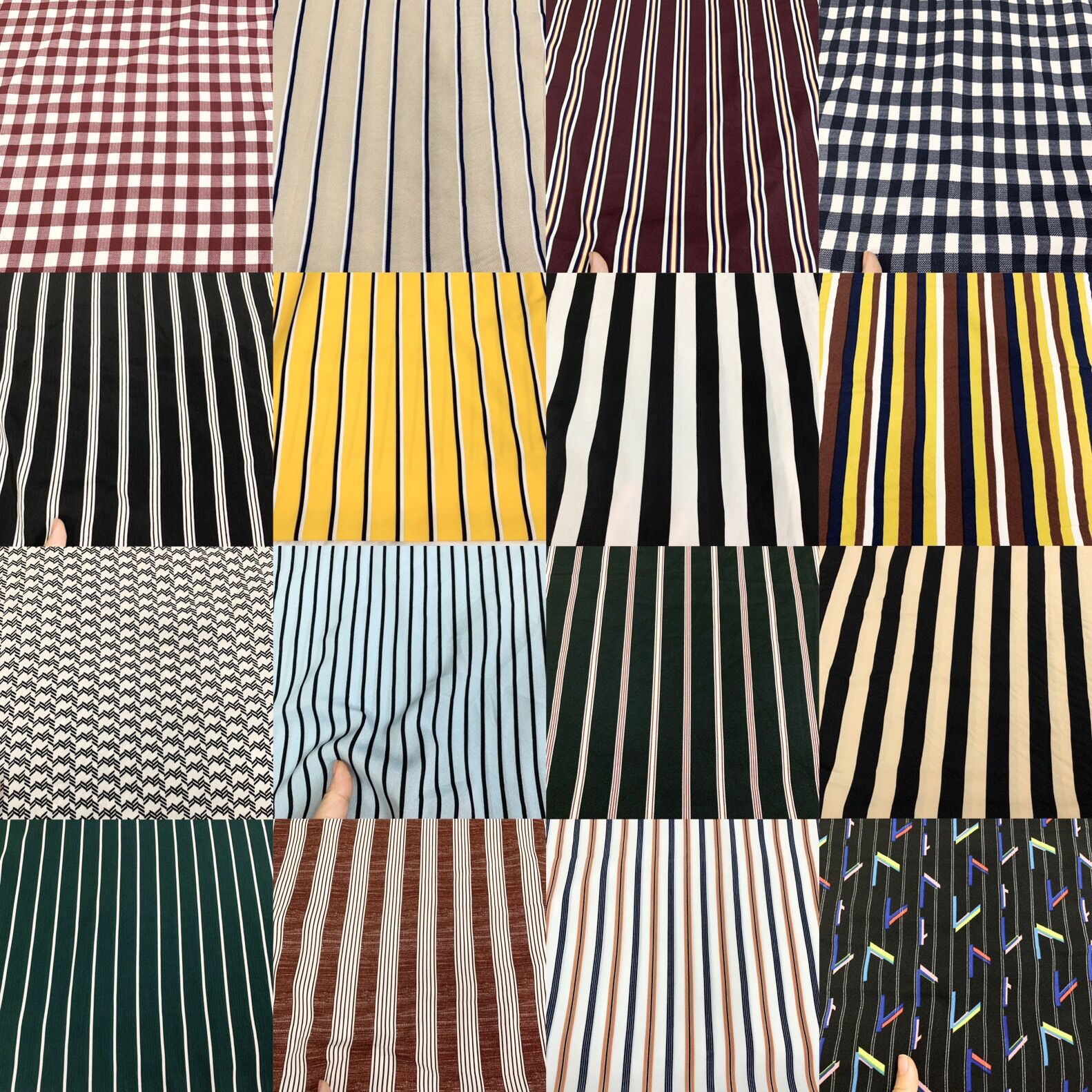 [HCM]Vải lụa kẻ sọc lụa kẻ caro mềm rũ co giãn may k cần lót hàng cây cắt mét theo yêu cầu