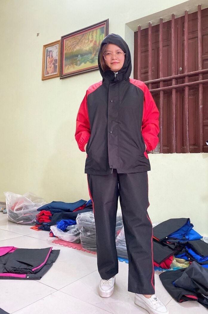 Áo mưa bộ Nữ cao cấp 2 lớp chống thấm nước mưa