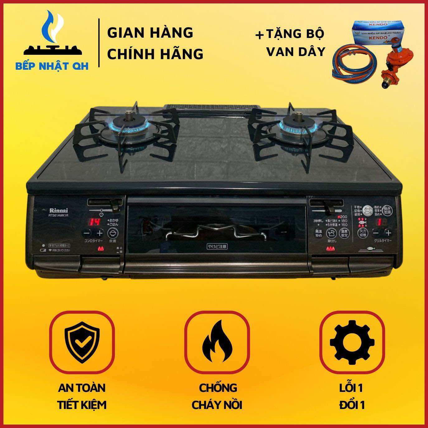 Bếp Ga Nội Địa Nhật Rinnai chống cháy nồi