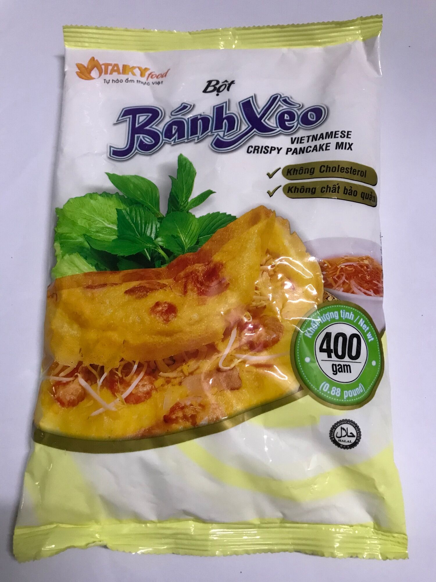 Bột bánh xèo tài ký gói 400, không cholesterol, không chất bảo quản
