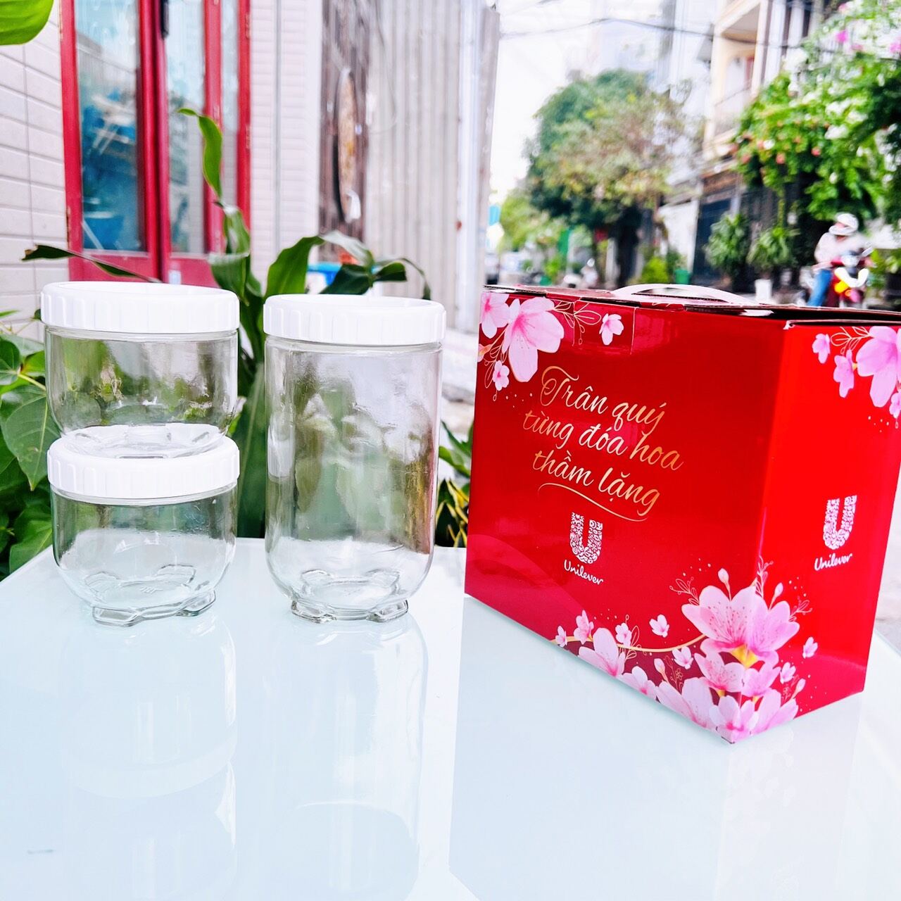 BỘ 3 HỦ THỦY TINH đựng gia vị hoặc đồ muối chua