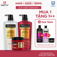 [TẶNG SẤY] Combo Dầu Gội, Dầu Xả, Kem Ủ TRESemmé Keratin Smooth/ Bond Repair 640g, 620g, 180ml Cho Tóc Hư Tổn Giúp Vào Nếp Suôn Mượt/ Ngăn Gãy Rụng