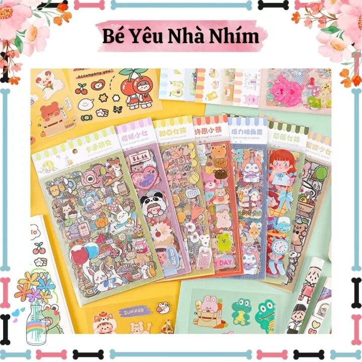 Sticker 6 Tấm Mẫu Mới Siêu Cute Đơn Giản và Tiện Dụng
