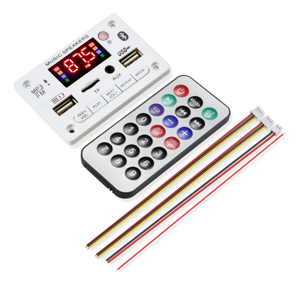 6v 12v bluetooth 5.0 mp3 giải mã mô-đun không dây xe hơi usb mp3 máy nghe nhạc tf khe cắm thẻ usb fm với microphone điều khiển rảnh tay