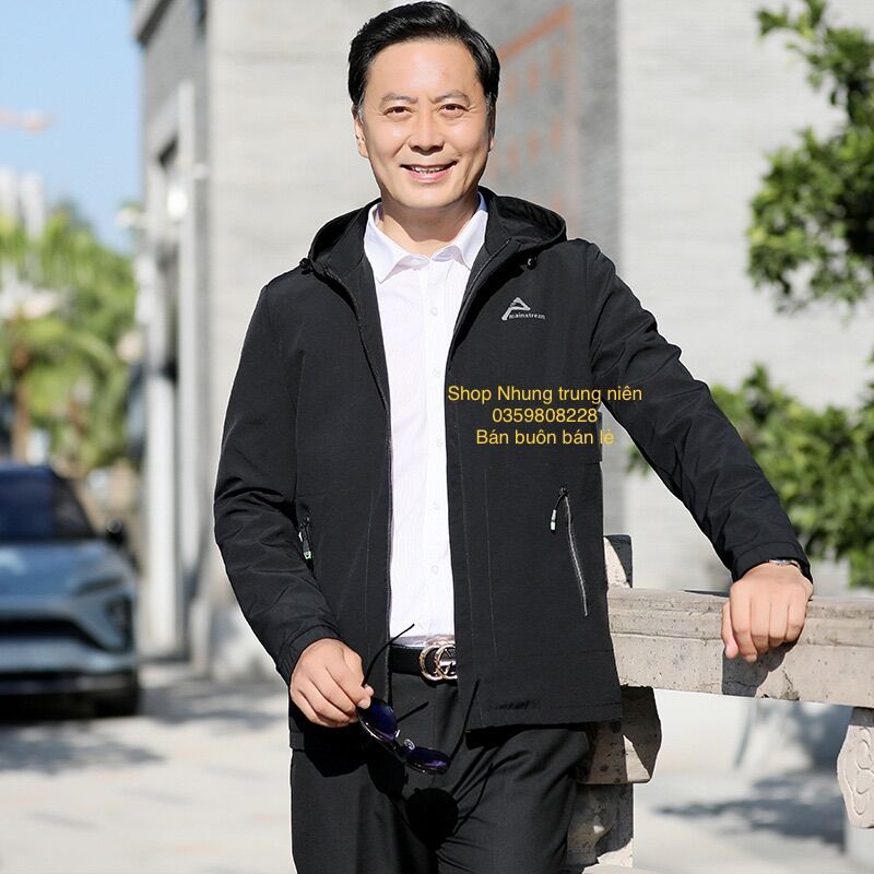 Áo khoác gió nam trung niên chất lì đẹp k nhăn dày dặn