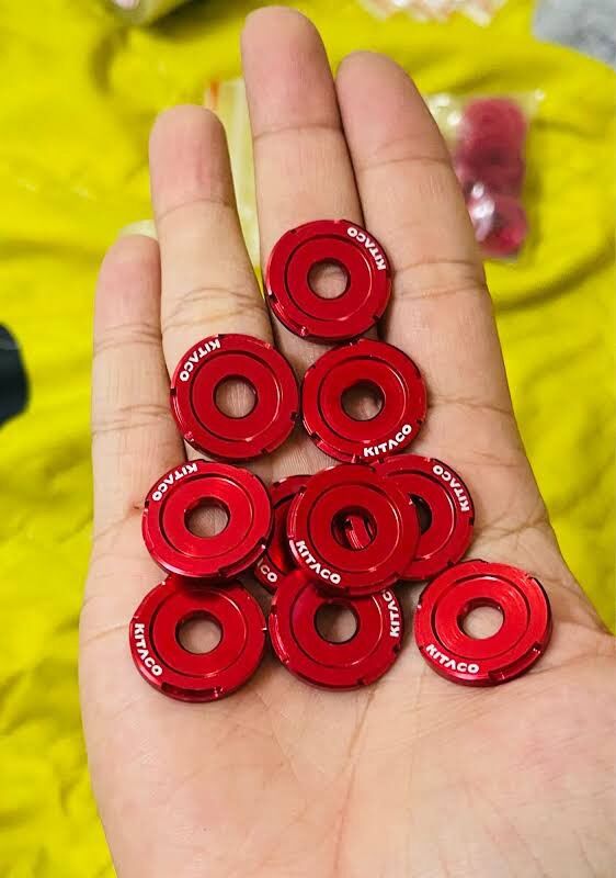 Lông đền Nhôm Takegawa Đỏ 6-8mm