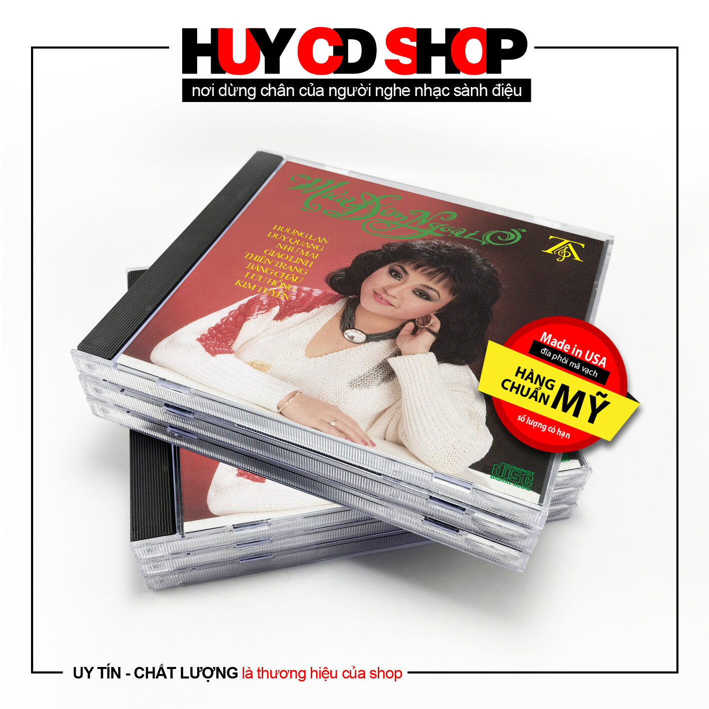 Đĩa CD Hương Lan Giao Linh MƯA ĐÊM NGOẠI Ô Nhạc vàng trữ tình Bolero Đĩa MỸ Âm Thanh chuẩn HUY CD SHOP