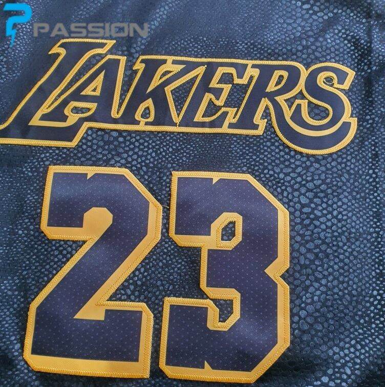 Áo bóng rổ LAKERS thêu cao cấp NBA13 (Đen)