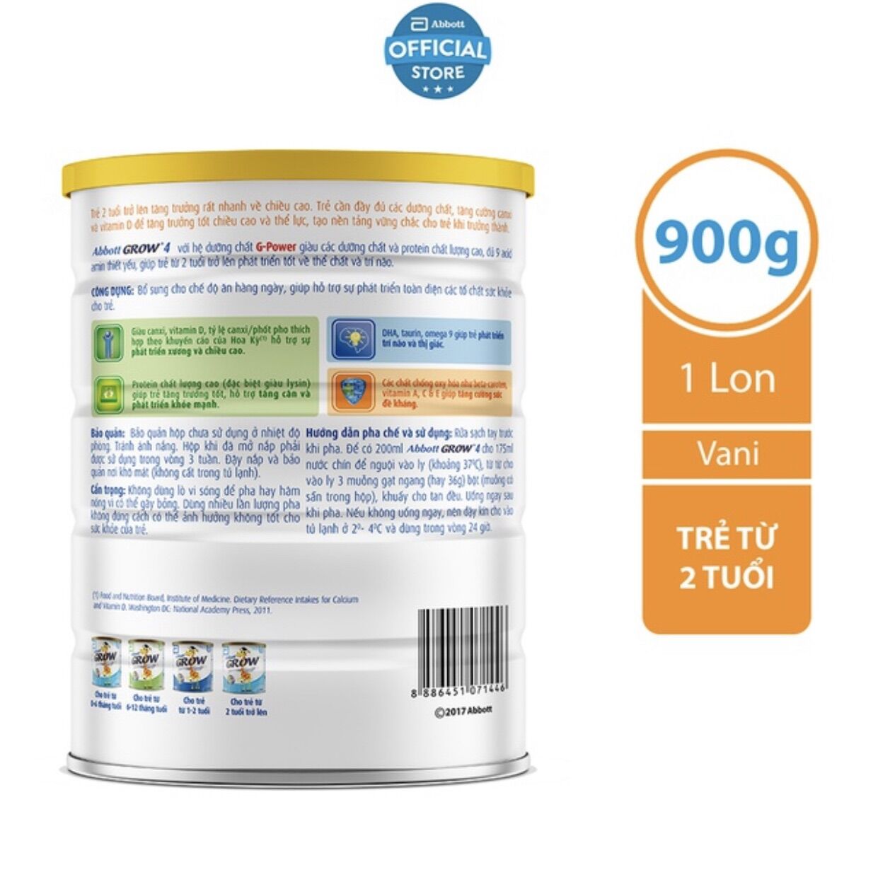 [HCM]Sữa Abbott Grow 4 900g 2-6 tuổi