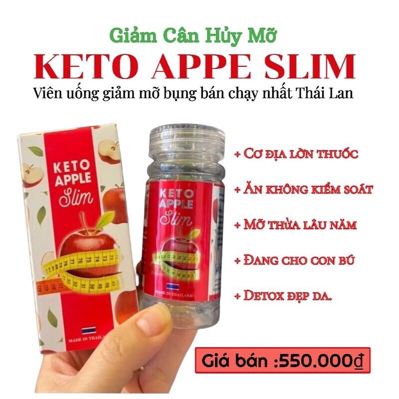 Giảm cân huỷ mỡ Keto appeslim dấm táo [ Bao giảm 3-10kg ] nhập khẩu