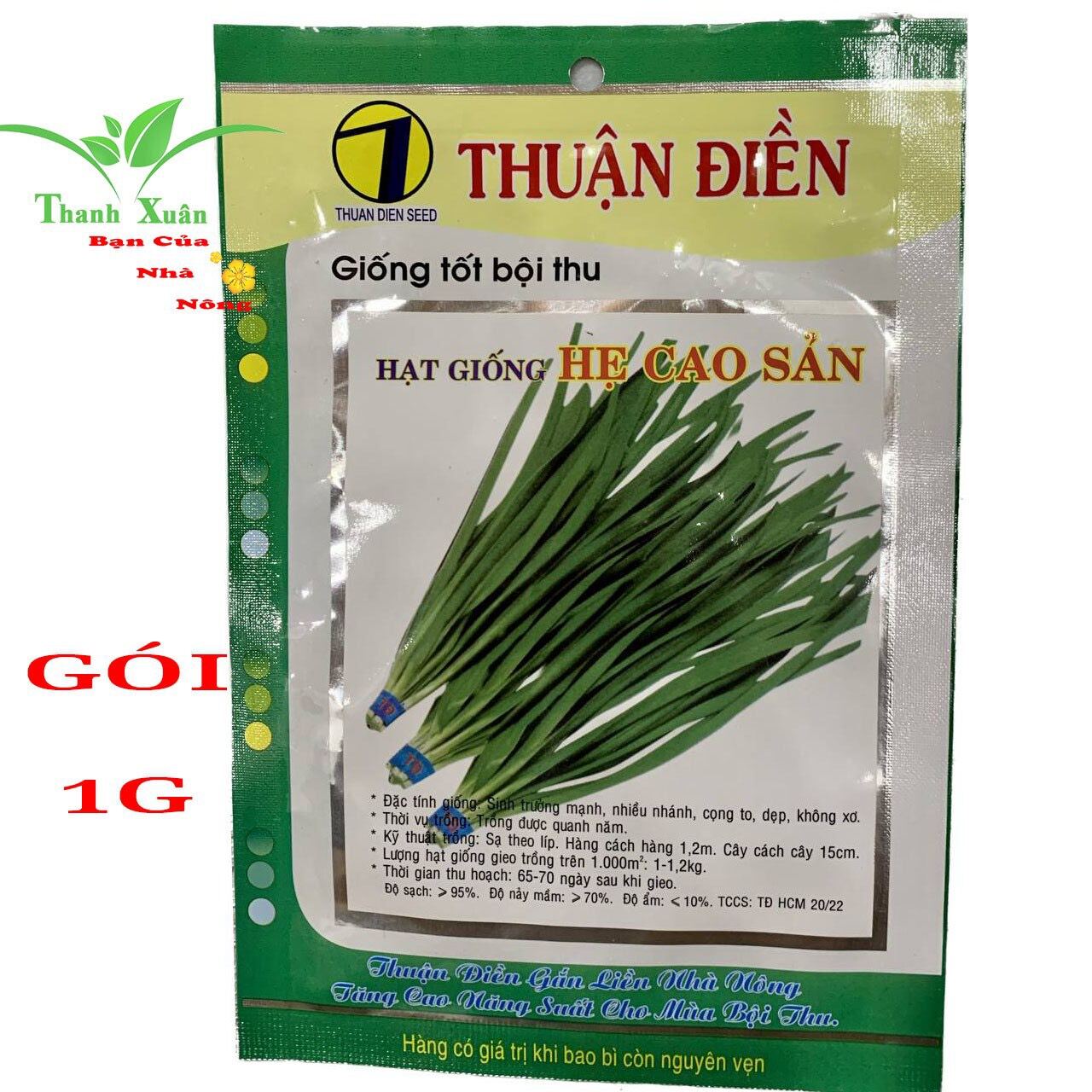 Hạt giống hẹ cao sản gói 1g