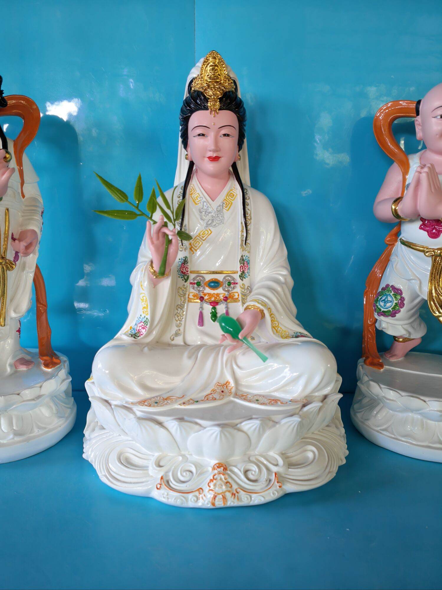 Tượng Quan Âm Bồ Tát, Tiên Đồng Ngọc Nữ cao 30cm