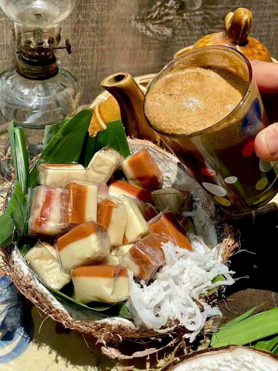Kẹo dừa sáp vị cafe muối
