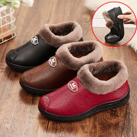 Giày Cotton Bắc Kinh Cổ, Giày Cho Mẹ Giữ Ấm Lót Lông Mùa Đông Cho Nữ