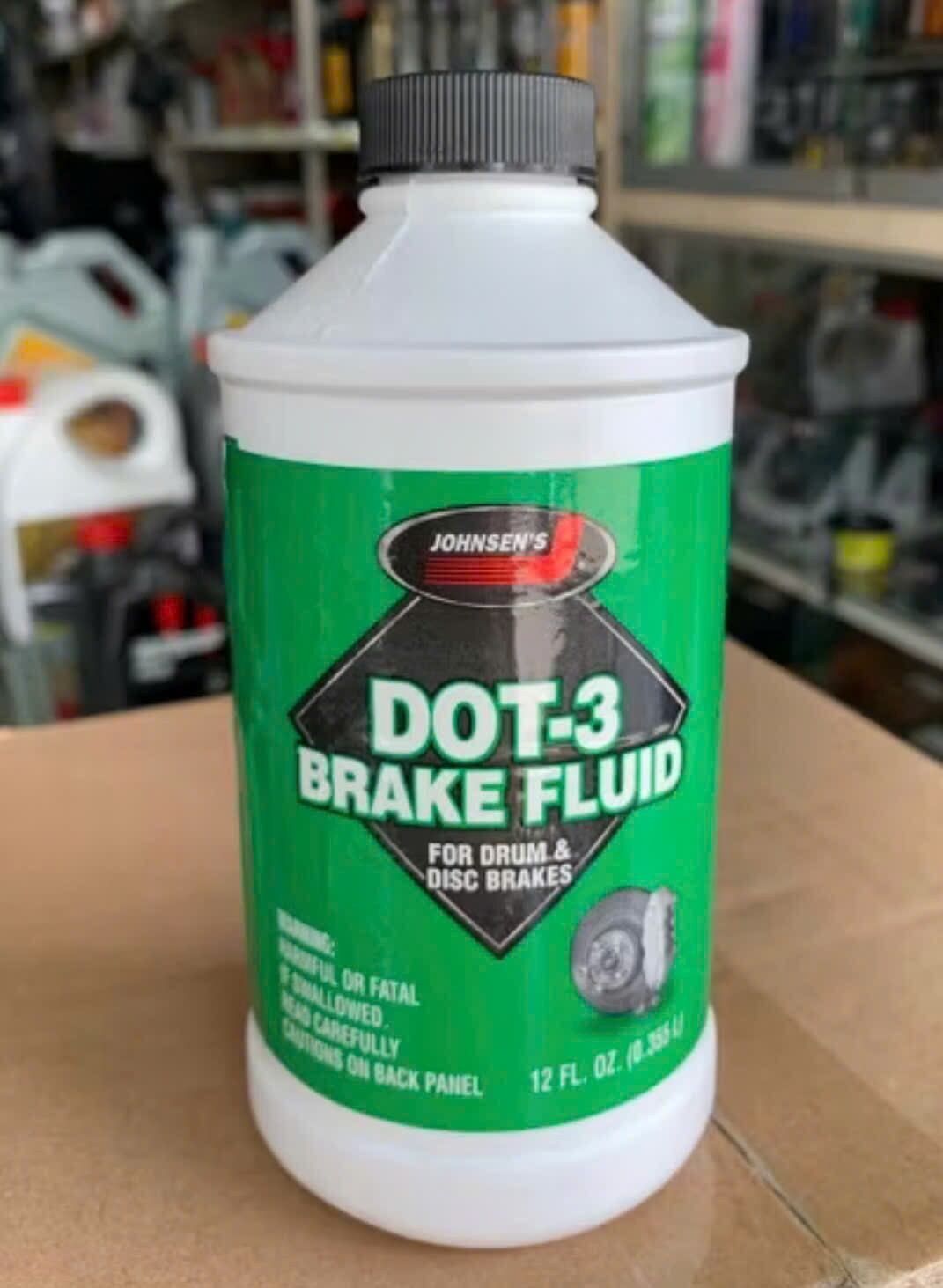 DẦU PHANH, DOT 3 ( JOHNSEN'S, BRAKE FLUID , FOR DRUM & DISC BRAKES ) 0.355l