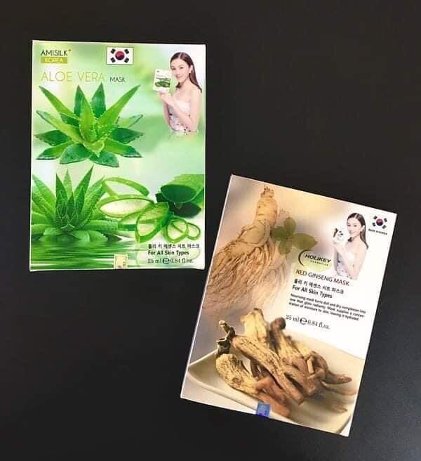 Mặt Nạ Aloe Vera Mask Và Red Ginseng Mask