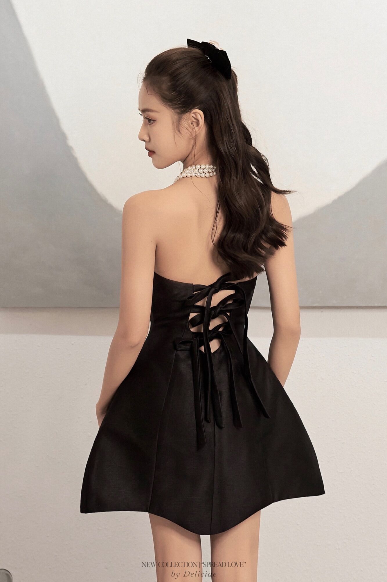 KALLY DRESS- Váy cúp ngực cột nơ sau lưng