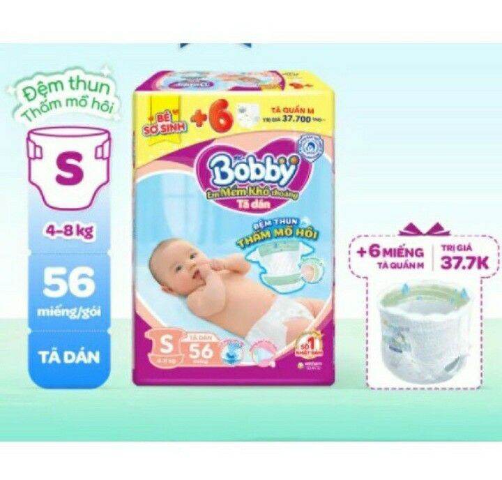 Tã dán Bobby S54 tặng thêm 6 miếng