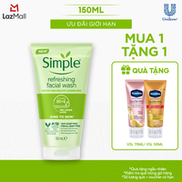 [VC 15% tối đa 70K đơn 399K] Sữa Rửa Mặt Simple lành tính và hiệu quả cho mọi loại da 150ml