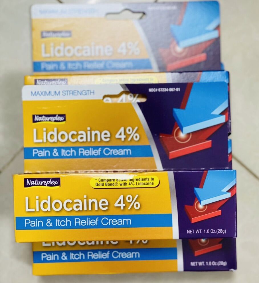 Kem Hỗ trợ điều trị vết thương giảm đau hiệu quả,giảm ngứa Lidocaine 4% 28gr Date:2023 Trị các vết thương do côn trùng cắn và các bỏng nắng nhẹ